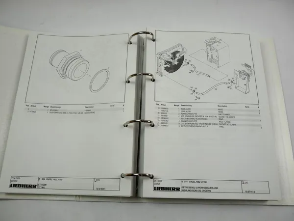 Liebherr R914 C HDSL Litronic 1062 Ersatzteilliste Spare parts List Ersatzteilkatalog 2008