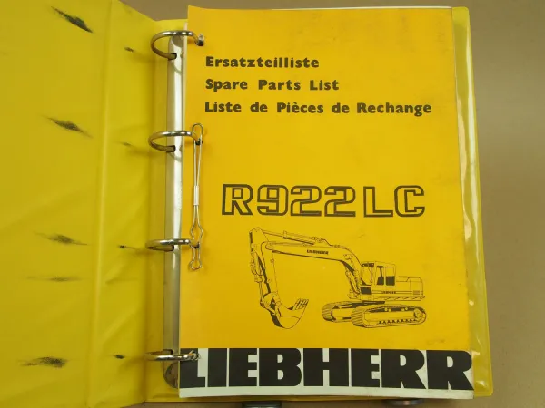 Liebherr R922LC Ersatzteilliste Ersatzteilkatalog Spare parts List 1984