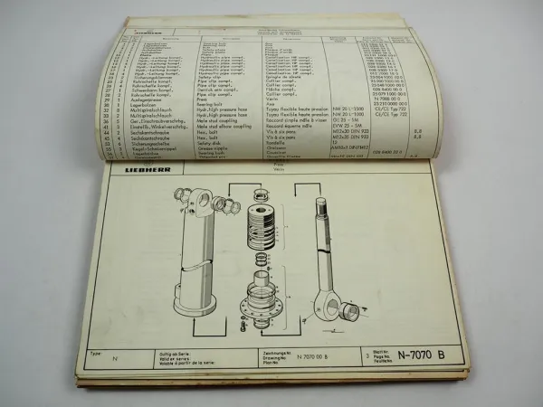 Liebherr R941 Raupenbagger Ersatzteilliste Ersatzteilkatalog Parts List ca. 1970