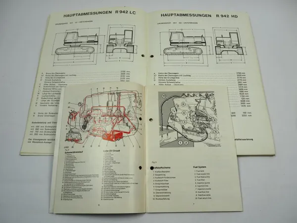 Liebherr R942 LC Bagger Deutz Motor Betriebsanleitung Ersatzteilliste 1979/83