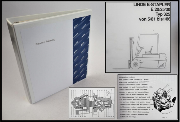 Linde E 20 25 30 Typ 325 Stapler Service Training Werkstatthandbuch 1988
