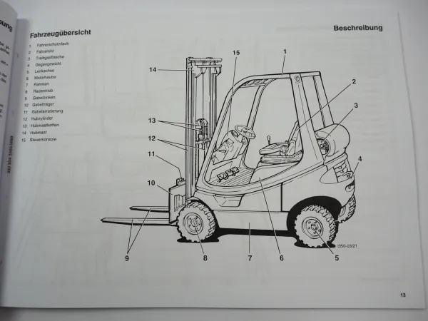 Linde H12T-03 H16T-03 H18T-03 H20T-03 Stapler Treibgas Betriebsanleitung 1999