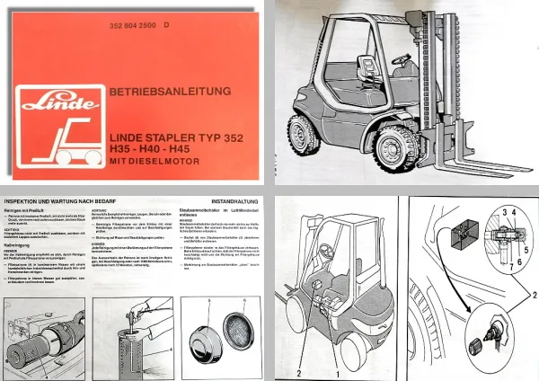 Linde H35 H40 H45 Typ 352 Gabelstapler Betriebsanleitung