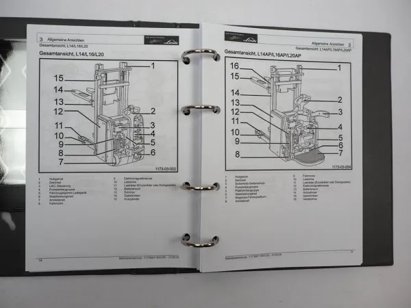 Linde L 14 16 20 AP i Elektro Hochhubwagen Betriebsanleitung Wartung 2019