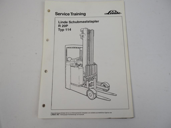 Linde R20P Typ 114 Service Training Schaltpläne Schubmaststapler