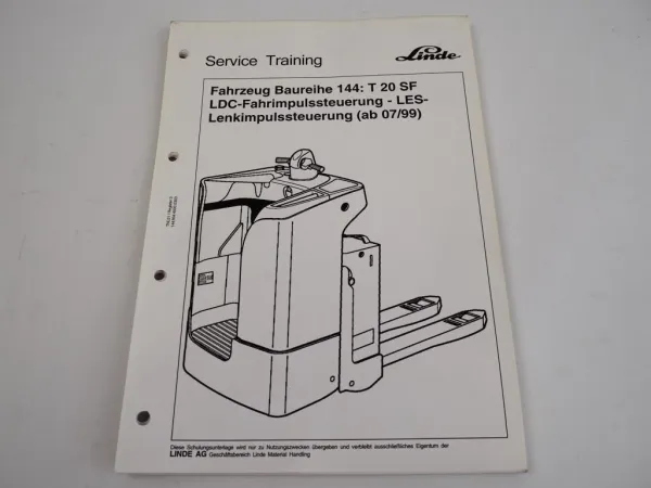Linde T20 SF 144C ab 1999 mit LCD Fahr LES Lenk Impulssteuerung Service Training