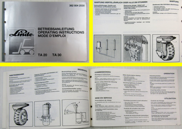 Linde TA20 TA30 Gabelstapler Betriebsanleitung Operating Instructions