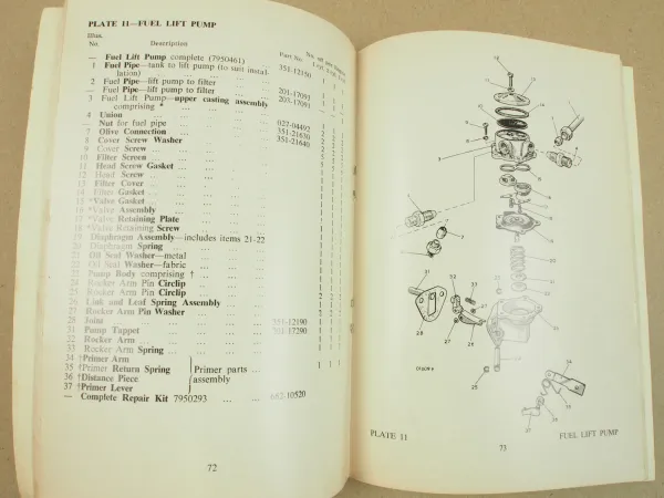 Lister LR and SR 1 2 3 Cylinder air cooled diesel engine Parts List 1975 Ersatzt