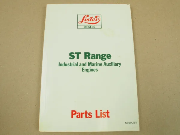 Lister ST Range Industrial + Marine Auxiliary Parts List 1979 Ersatzteilliste