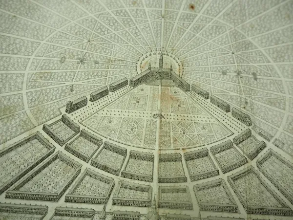 Lithographie Die Stadt Carlsruhe im Jahr 1722 Karlsruhe B. Herder Freiburg