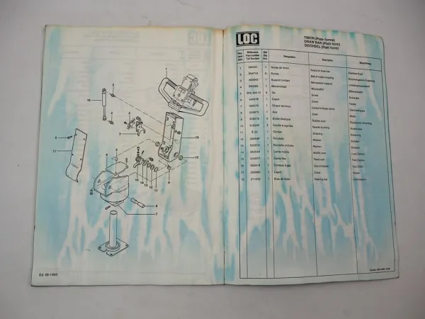 LOC Euroloc 1000 1200 Elektro Hubwagen Betriebsanleitung Ersatzteilliste 1993