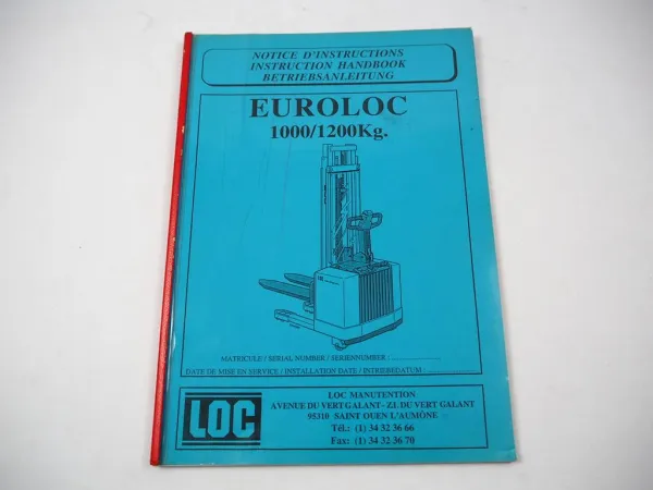 LOC Euroloc FR10 FR12 Elektro Hubwagen Betriebsanleitung Ersatzteilliste 1990er