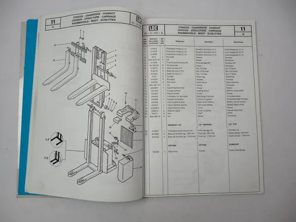 LOC Euroloc FR10 FR12 Elektro Hubwagen Betriebsanleitung Ersatzteilliste 1990er