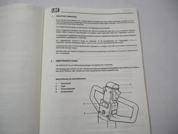 LOC Euroloc GFP Manuloc 300 900 Hubwagen Betriebsanleitung Ersatzteilliste 1994