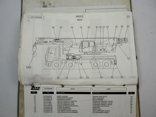 Luna GT 60/34 Truck Crane Operators Manual Bedienungsanleitung Parts List 1997