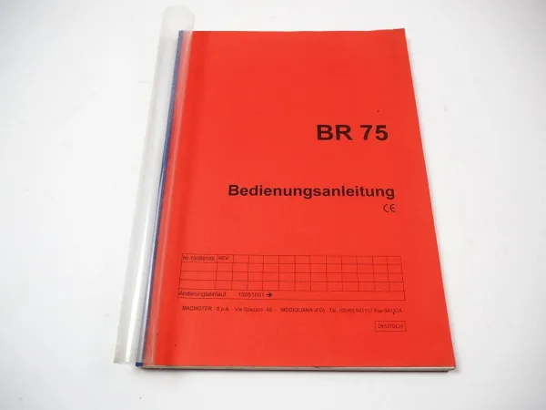 Macmoter BR75 Bagger Betriebsanleitung Bedienungsanleitung Wartung 1990er Jahre