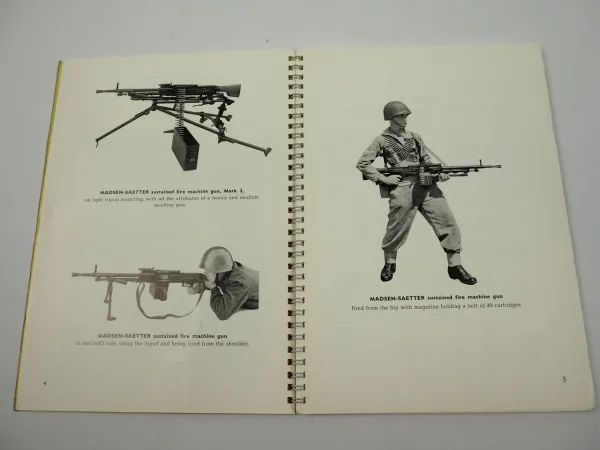 Madsen Saetter Sustained Fire Machine Gun Mark3 orig Handbook Dansk