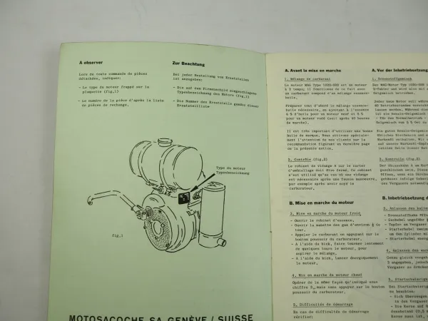 MAG 1020 SRB Motor Betriebsanleitung Ersatzteilliste 1990