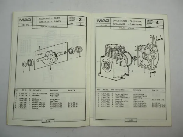 MAG 1021 SRL x 85 Motor für Bucher Ersatzteilliste Liste de pieces de rechange