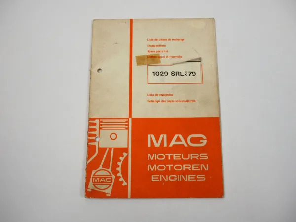 MAG 1029 SRL 79 Motor Engine Ersatzteilliste Liste de pieces de rechange