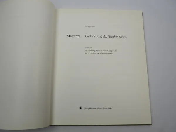 Magenza Die Geschichte des jüdischen Mainz 1995 Rolf Dörrlamm