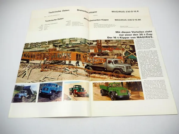 Magirus Deutz 230 D 16 K AK LKW Prospekt Technische Daten 09/1967