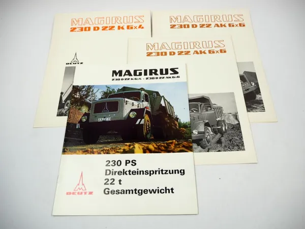 Magirus Deutz 230 D 22 K 6x4 AK 6x6 LKW Prospekt Technische Daten 09/1967