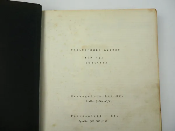 Magirus Deutz Jupiter 6x6 LKW Ersatzteilliste Teilenummernliste ohne Motor 1963