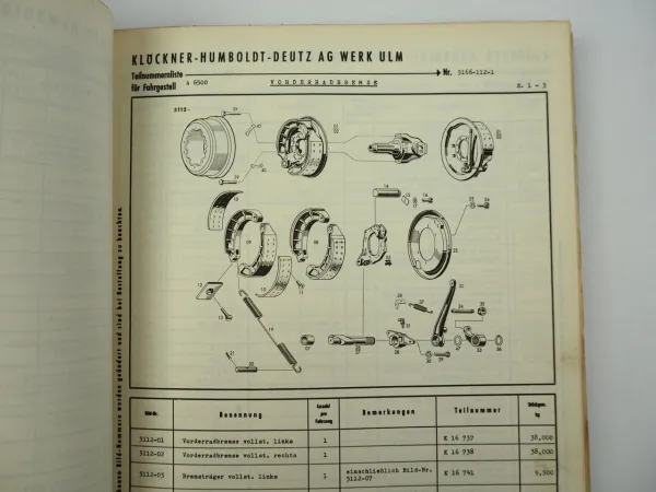 Magirus Deutz Jupiter 6x6 LKW Ersatzteilliste Teilenummernliste ohne Motor 1963
