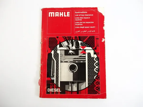 MAHLE Spaltmaßliste für Dieselmotoren 1988