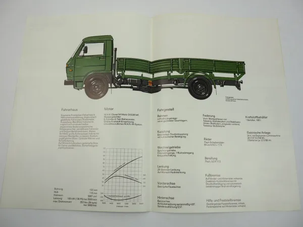 MAN 10.136F LKW Frontlenker mit D0226 Motor Prospekt 1980er Jahre