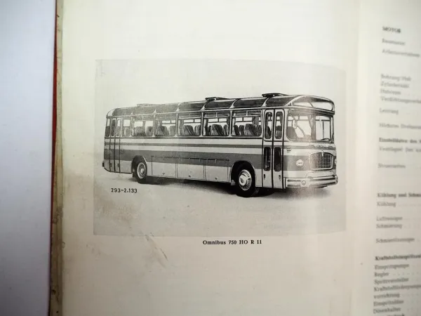 MAN 750 HO Omibus Betriebsanleitung Bedienungsanleitung 1966