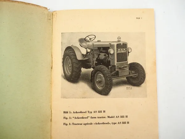 MAN AS 325H 330A Ackerdiesel Betriebsanleitung Bedienungsanleitung 1950