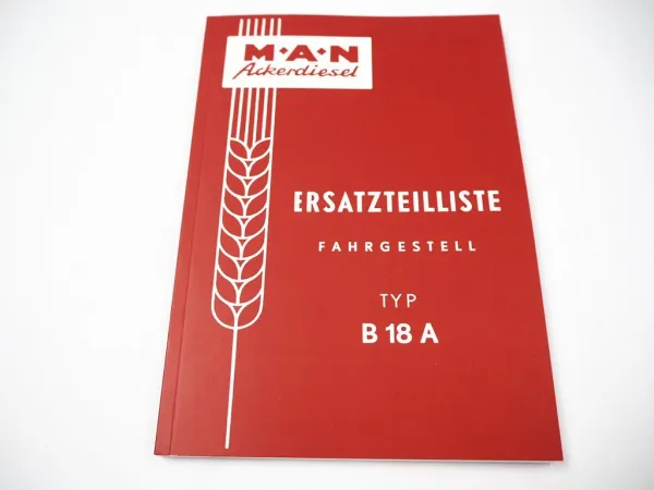 MAN B18A Schlepper Fahrgestell Ersatzteilliste Ersatzteilkatalog