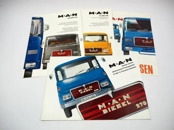 MAN LKW 5.126 FK 12.215 FS Transporter Typ 270 Prospekt Techn. Daten 1980er J.