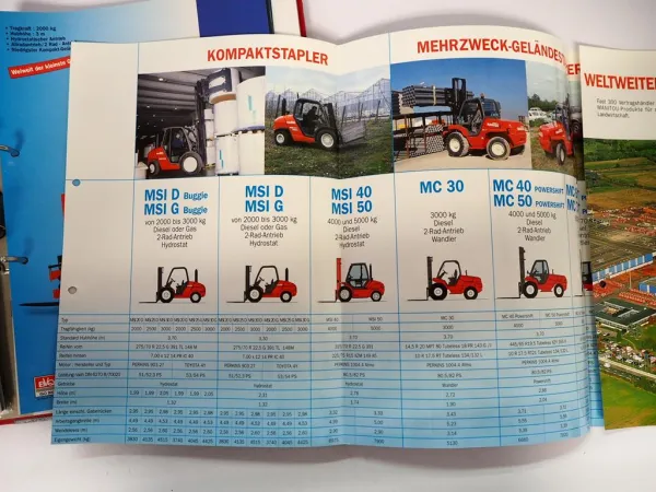 Manitou Produktmappe Lieferprogramm Stapler Lader ca. 60 Prospekte ca. 1997