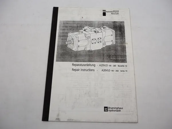 Mannesmann Rexroth A20VLO 190 - 260 Axialkolbenpumpe Werkstatthandbuch 1999