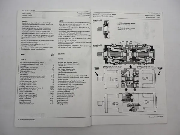 Mannesmann Rexroth A20VLO 190 - 260 Axialkolbenpumpe Werkstatthandbuch 1999