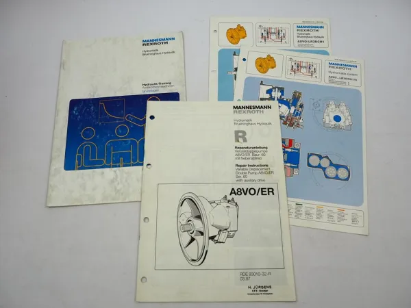 Mannesmann Rexroth A8VO/ER 60 Verstelldoppelpumpe Werkstatthandbuch Prospekt