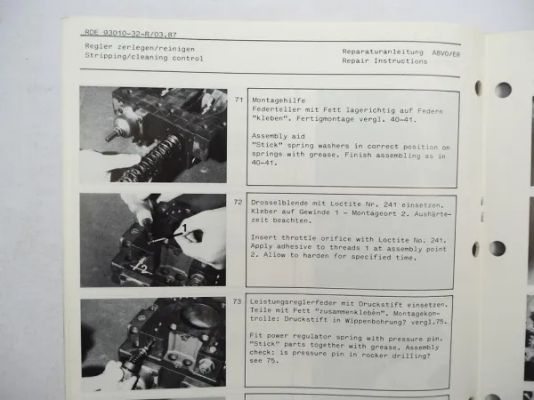 Mannesmann Rexroth A8VO/ER 60 Verstelldoppelpumpe Werkstatthandbuch Prospekt