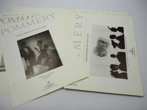 Mappe Champagne Pommery mit 20 Blättern nach Künstlerfotos 31 x 40 cm