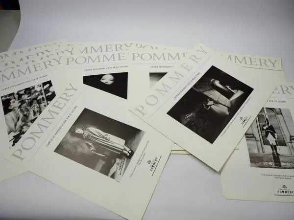 Mappe Champagne Pommery mit 20 Blättern nach Künstlerfotos 31 x 40 cm