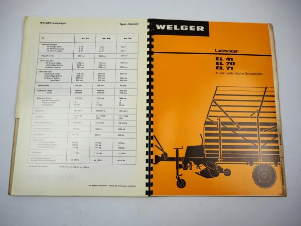 Mappe mit 15x Prospekt Welger Presse Ladewagen Mähwerk Verkaufsprogramm 1972