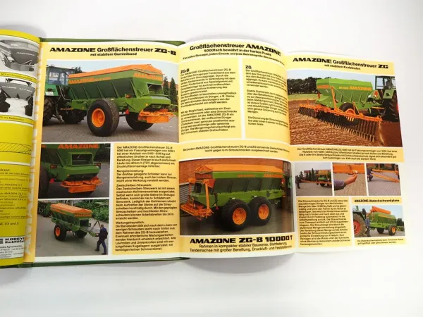 Mappe mit 44x Prospekt Amazone Anbaugeräte für Schlepper Unimog 1980er Jahre