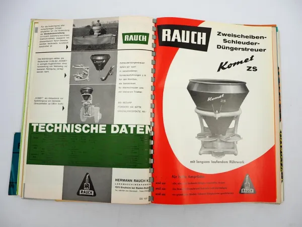Mappe mit Prospekten Preislisten Landtechnik 1970er Jahre Fella Fristein Hardi