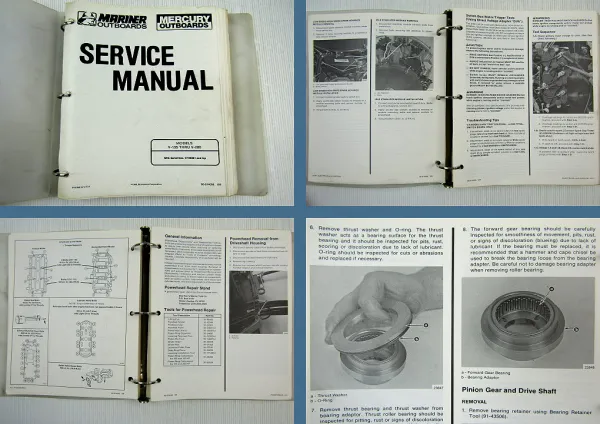 Mariner Mercury 135 150 175 200 Outboards Service Manual 1989