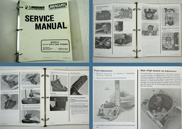 Mariner Mercury 4 5 102cc Sail Power Engine Outboards Service Manual 1990