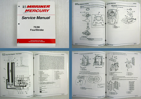 Mariner Mercury 75 / 90 Four Stroke Service Manual Model Year 2000