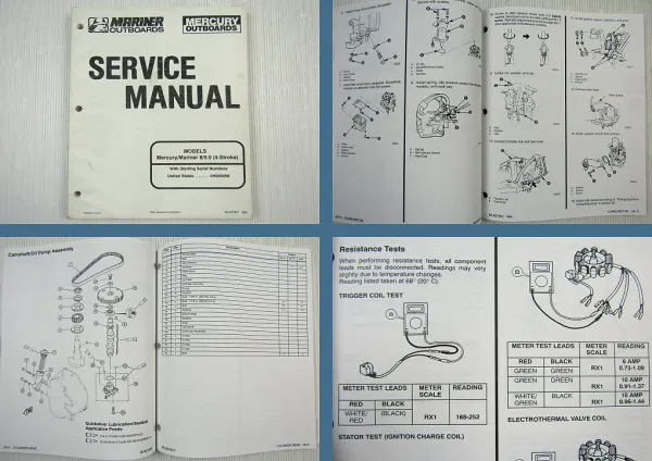 Mariner Mercury 8 9.9 4-Stroke Outboard Service Manual 1994