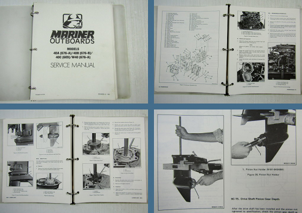 Mariner Outboards 40A 40B 40C W40 Service Manual 1990